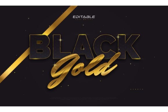 Download Luxurious Black and Gold Text Effect - Gold Collection
