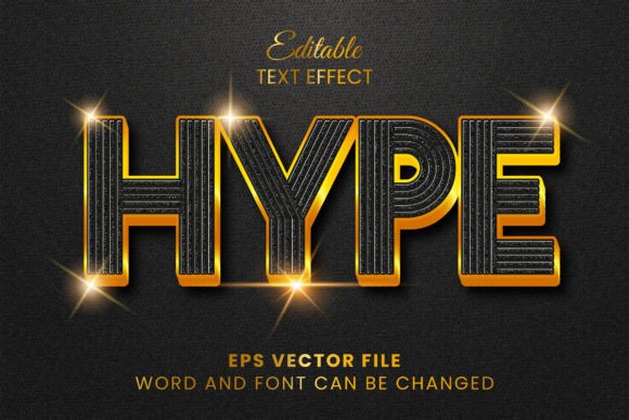 Download Black and Gold 3d Hype Text Effect - Gold Collection