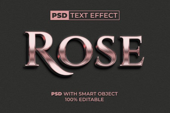 Download PSD Rose Gold Text Effect 3D Style - Gold Collection