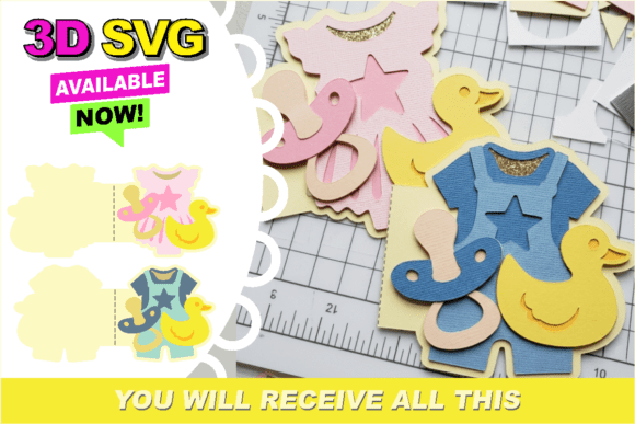 Download New Born Baby Card 3D SVG - Card Collection