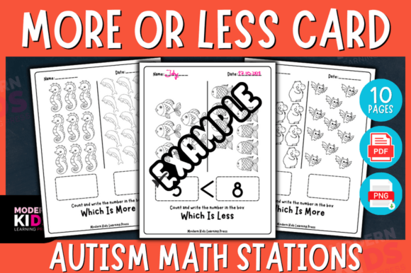 Download MORE or LESS Card- Autism Math Stations - Card Collection