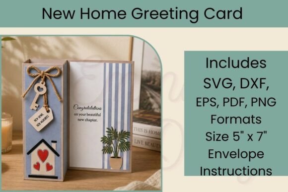 Download New Home Greeting Card SVG Template - Card Collection