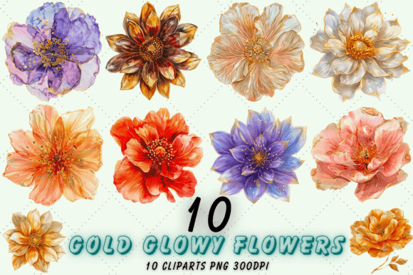 Download Shiny Gold Flowers Clipart, Flower PNG - Gold Collection