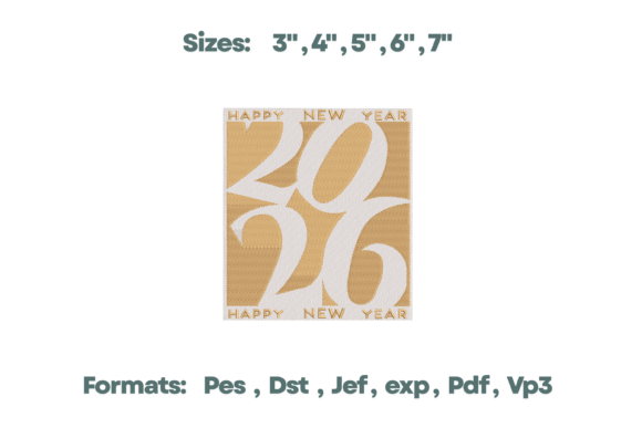Download 2026 Gold Block New Year Design - Gold Collection