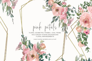 Download Watercolor Pink / Gold Floral Frame Set - Gold Collection