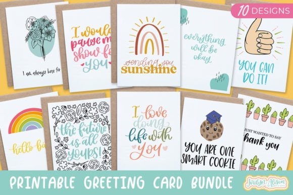 Download Printable Greeting Card Bundle, Vol 2 - Card Collection