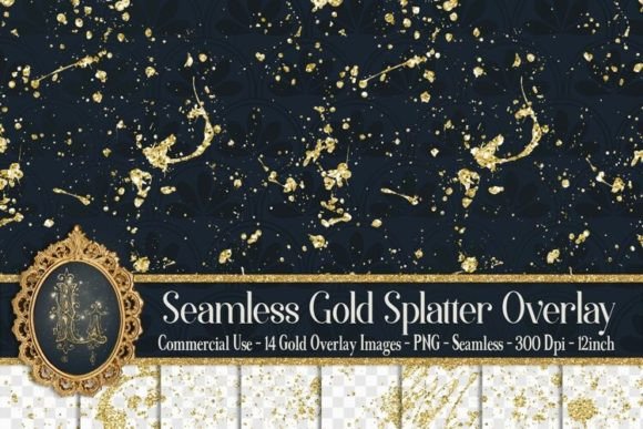 Download Seamless Gold Glitter Splatter Overlay - Gold Collection