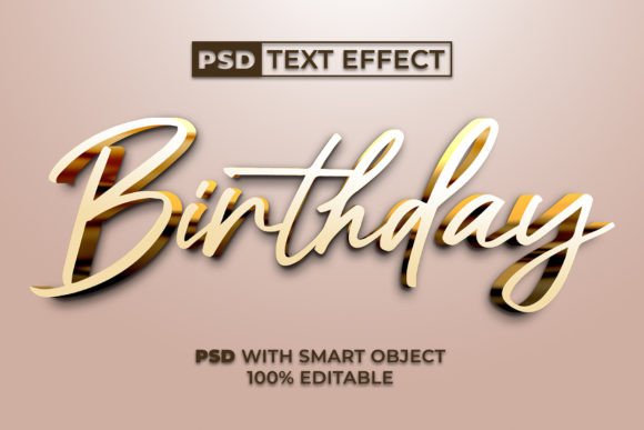 Download Birthday Text Effect Gold Style - Gold Collection