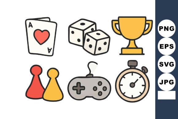 Download Game Elements with Playing Cards Dice Tr - Card Collection